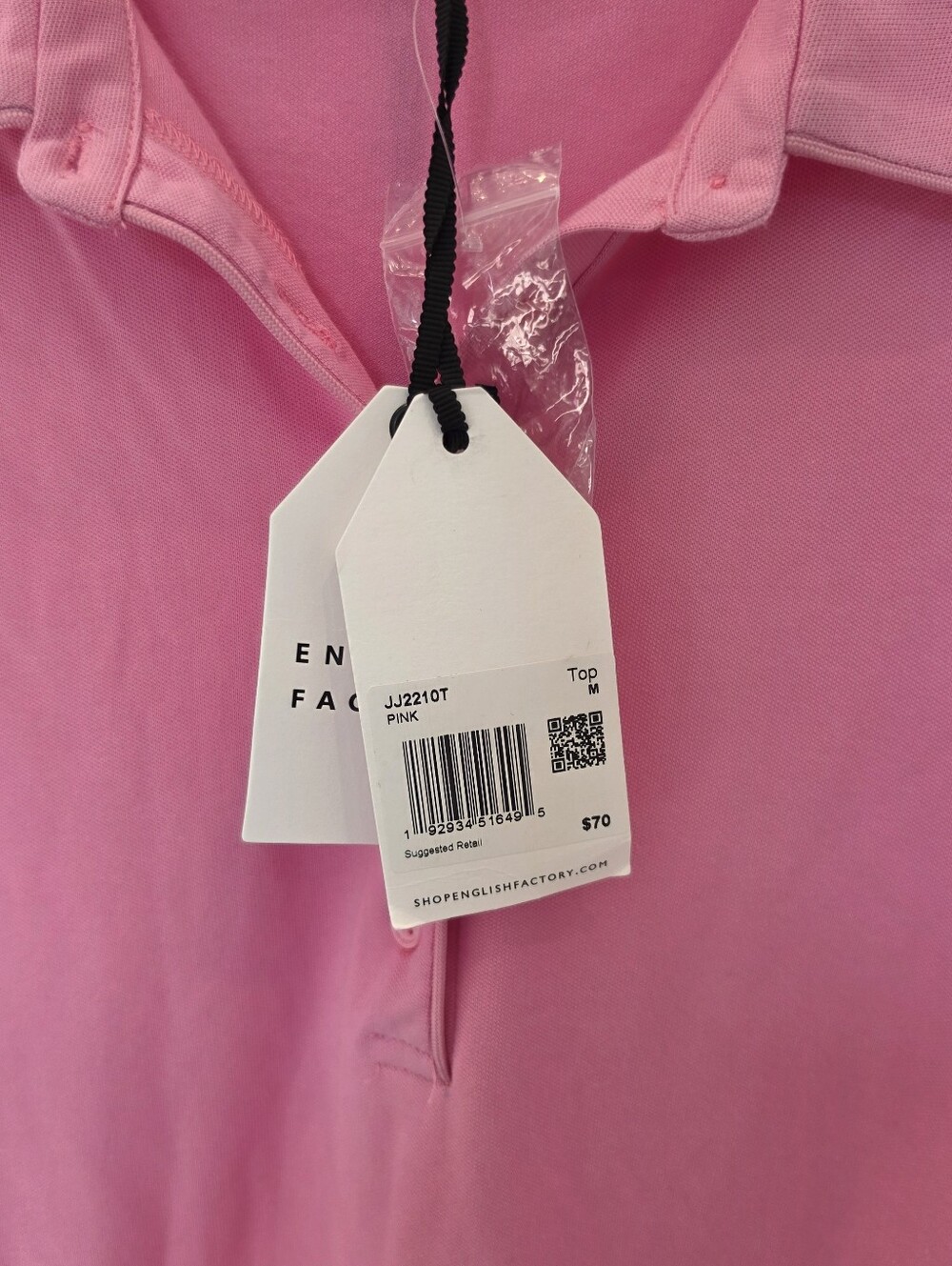 English Factory Pink Knit Polo Top Size Medium NWT - Picture 2 of 9